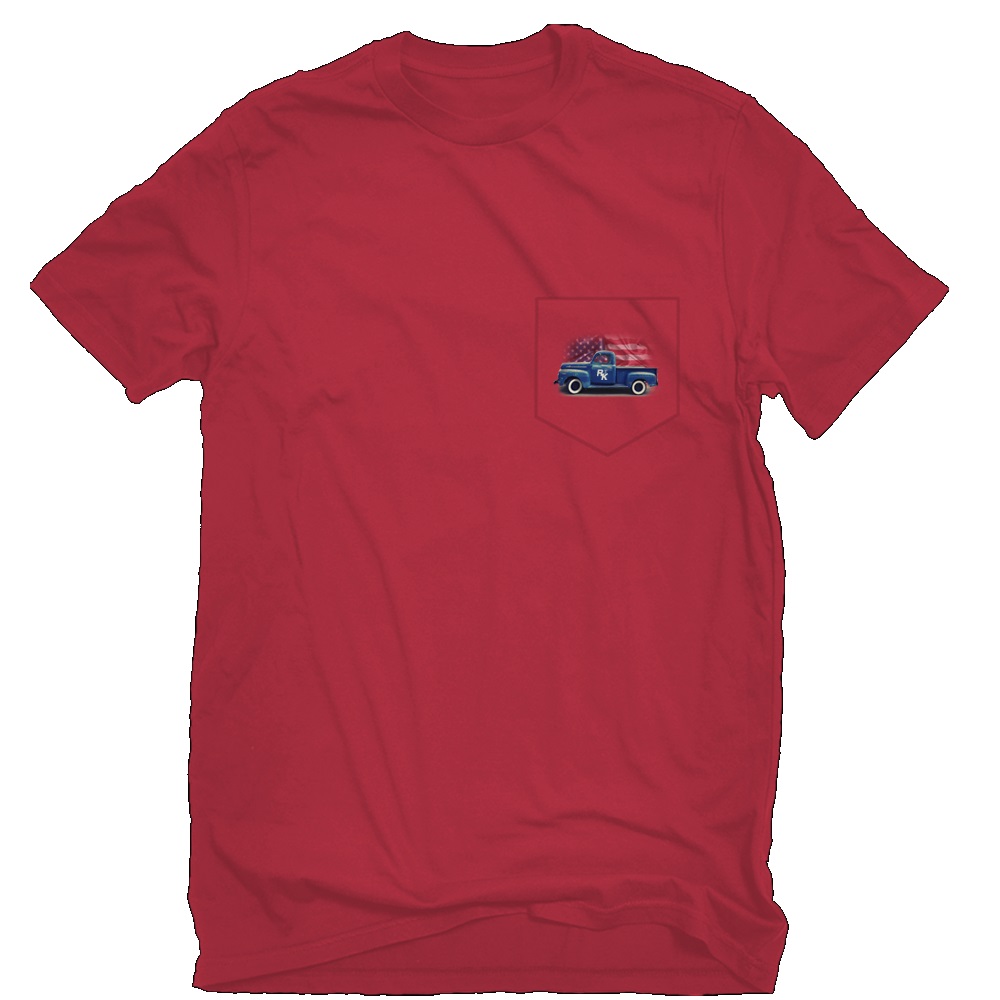 Rural King Mens Logo Rural King Patriotic Truck Short Sleeve Pocket T