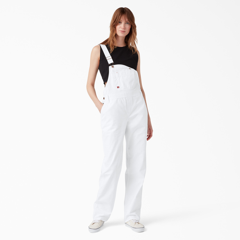 Dickies Womens Relaxed Bib Overall, White FB206 Rural King