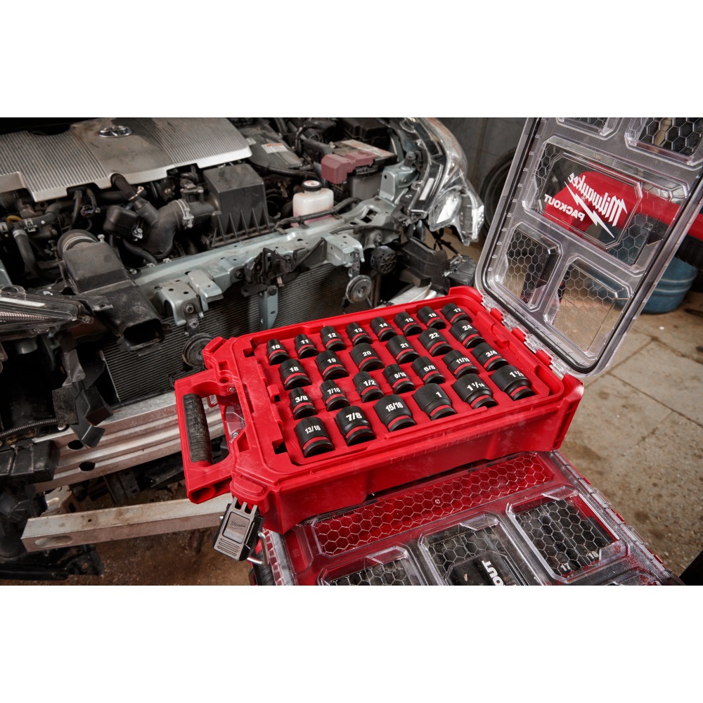 thumbnail image 2 of Milwaukee Shockwave 27-Piece Impact Duty Socket Set – 1/2" Drive – SAE & Metric – 49-66-6804 2 of 4
