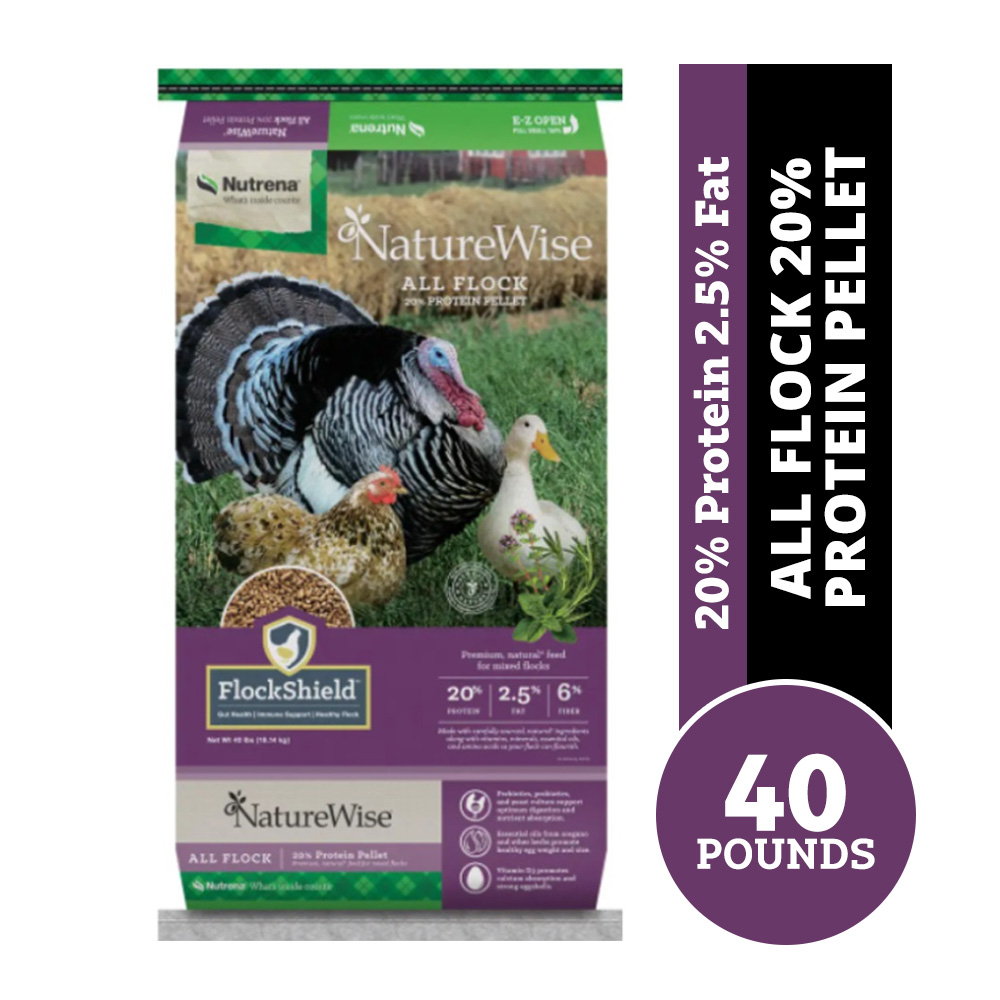 Nutrena NatureWise All Flock 20% Pellet Poultry Feed, 40 lb. Bag