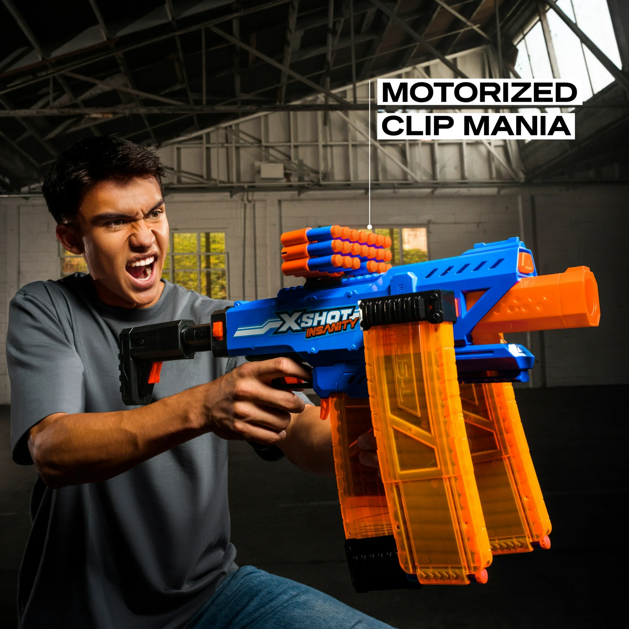 Zuru XSHOT Insanity Motorized Clip Mania Dart Blaster with 48