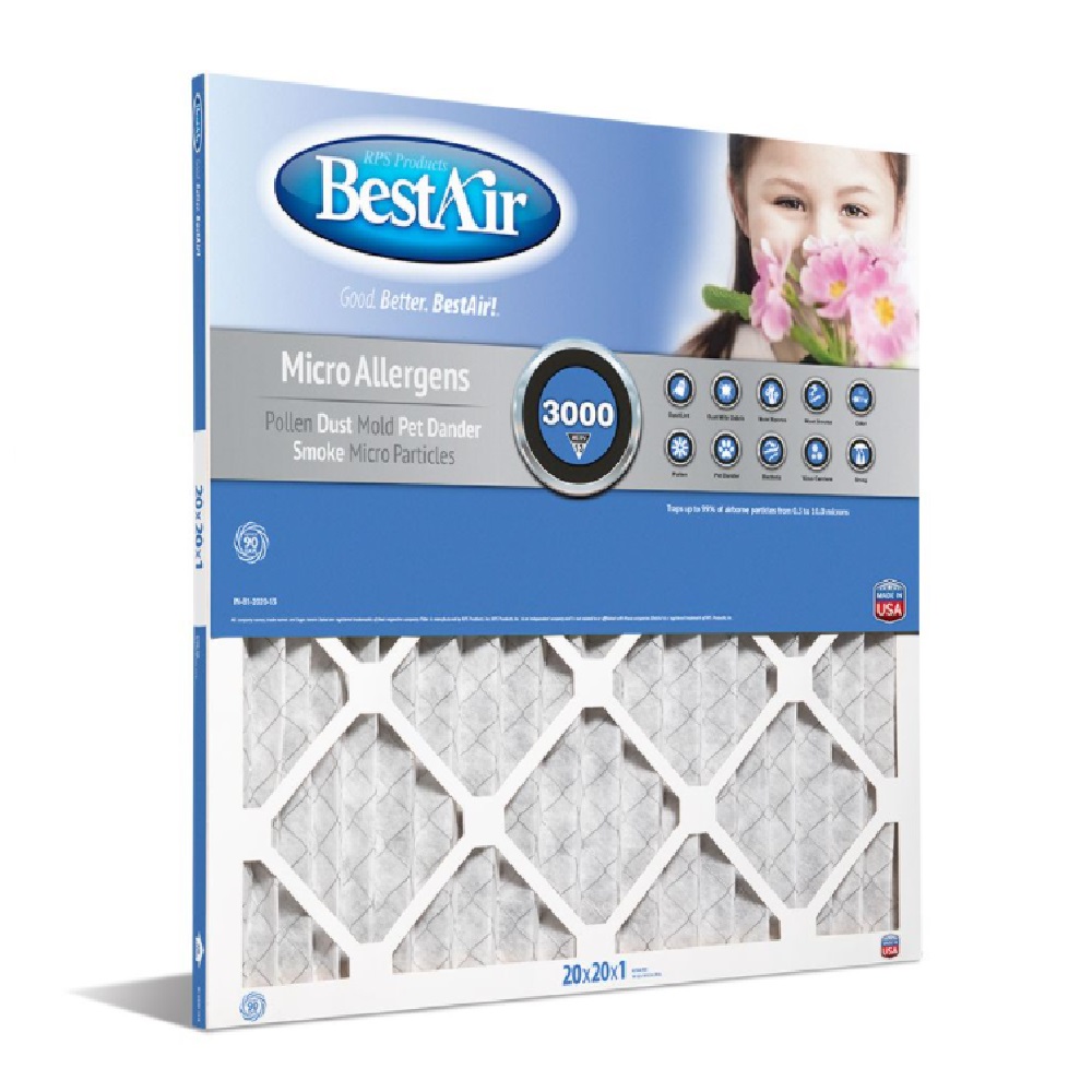 Bestair Merv 13 Pleated Furnace Filter, 20 x 20 x 1 B12020136