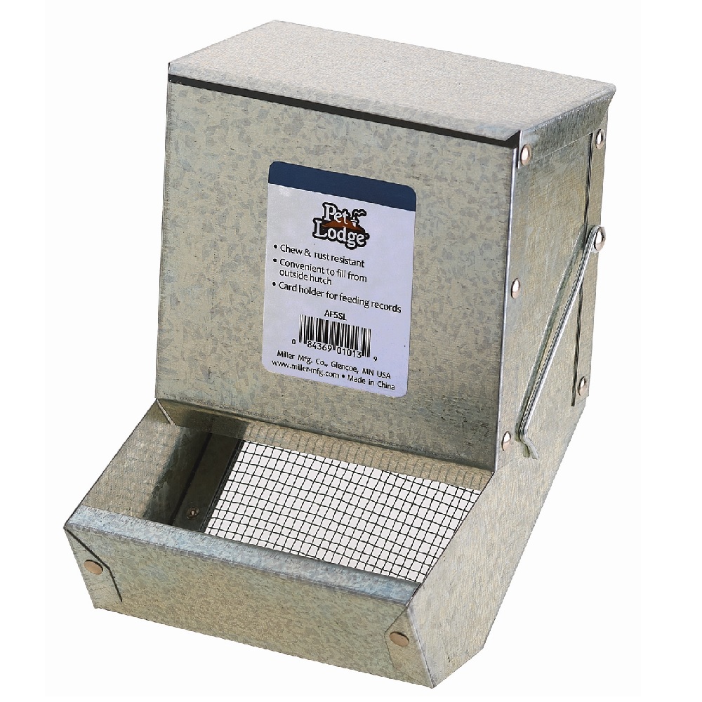 Pet Lodge Galvanized Steel Sifter Feeder with Lid AF5SL Rural King
